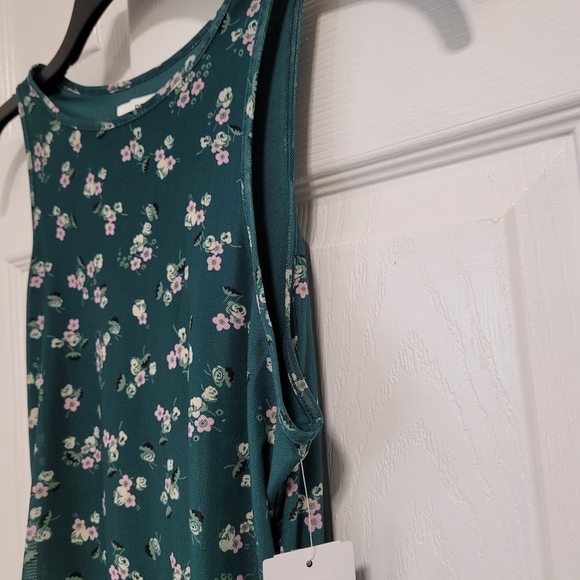 Nordstrom BP Dress Green Floral Runched Bodycon Mini Women's Size S - Picture 7 of 16